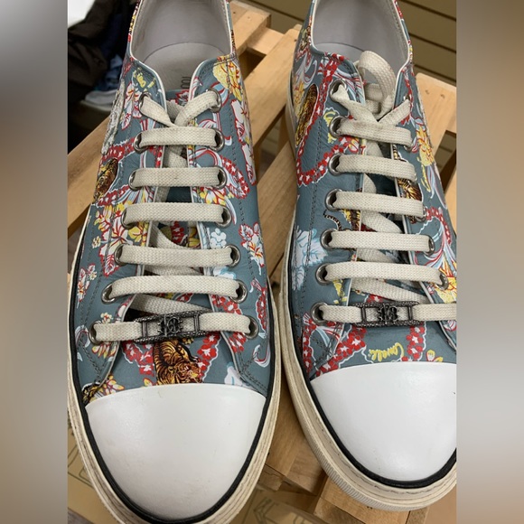Roberto Cavalli Other - Roberto Cavalli Floral Low Leather Sneakers Sz 45
